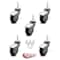 Service Caster 3 Inch Chrome Hooded Neoprene Rubber 5/16 Inch Grip Neck Stem Casters, 5PK SCC-GN03S310-NPRB-BC-5 - alternate 2